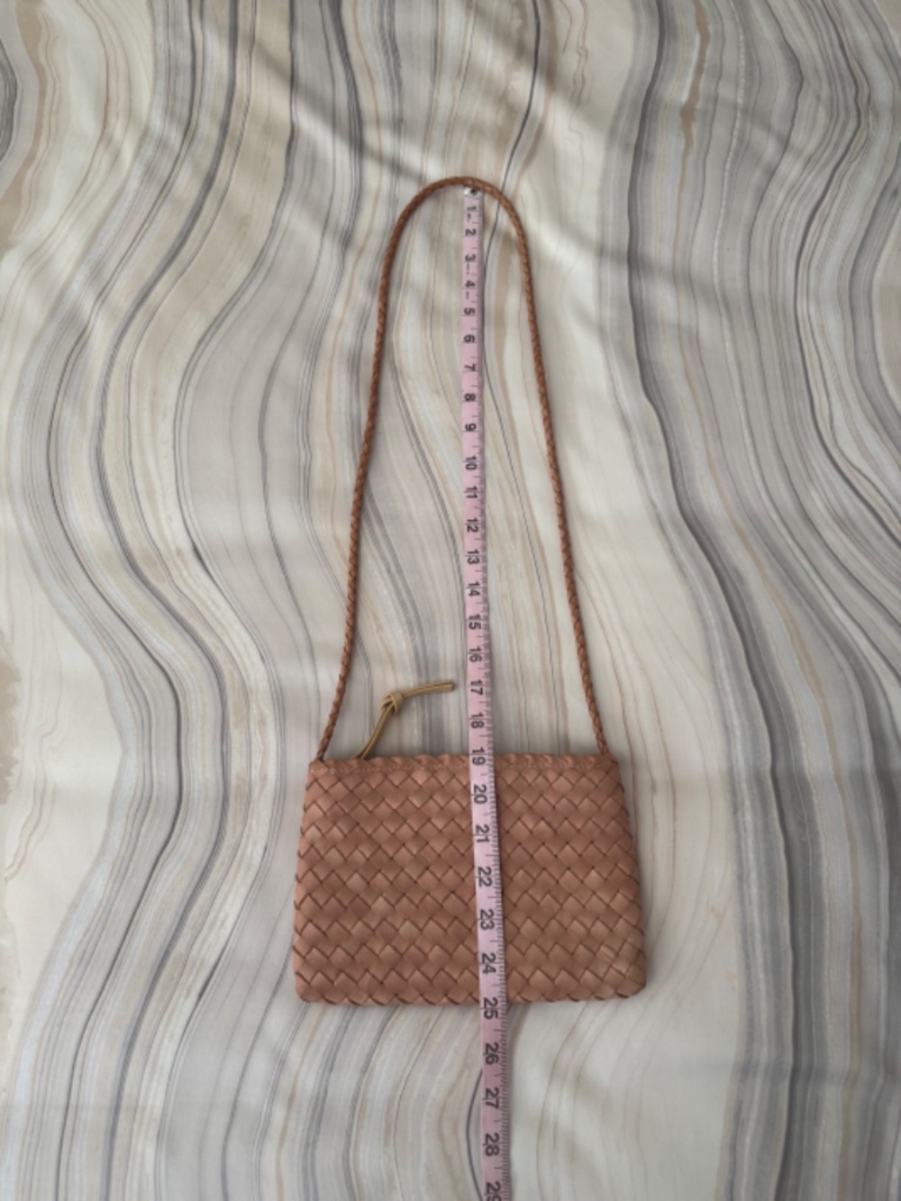 Loeffler Randall Marison Crossbody Woven Leather Tan Desert Sand Small $195 - Picture 17 of 17